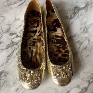 Sam Edelman Gold Jeweled Flats